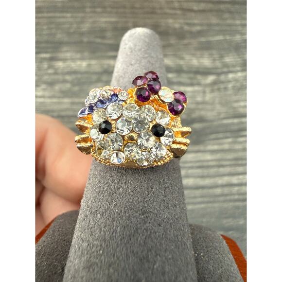 Hello Kitty Rhinestone Adjustable Ring - Picture 3 of 6
